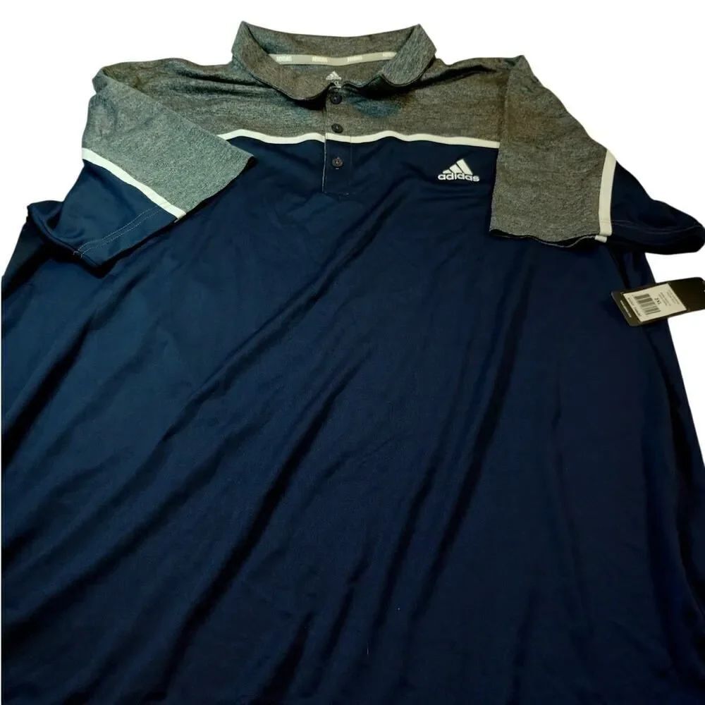 Adidas Ultra 365 Golf Polo - Navy Blue & Gray - 2XL - New